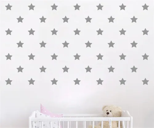 Vista 5 de Juego de 100 calcomanías de estrella para pared, removibles, despegar y pegar, decoración de vinilo para el hogar, dormitorio, sala de estar Negro