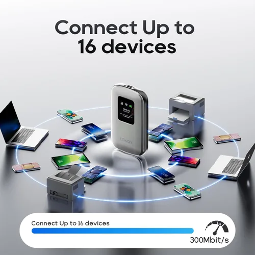 Vista 4 de Punto de acceso móvil portátil – eSIM Global WiFi Hotspot, no se necesita tarjeta SIM/contrato, 16 dispositivos, más de 180 países, enrutador