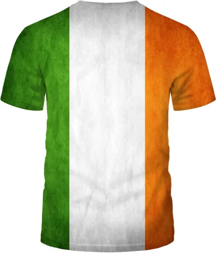 Vista 2 de Lurhonp Camiseta de manga corta con estampado de la bandera irlandesa para hombre