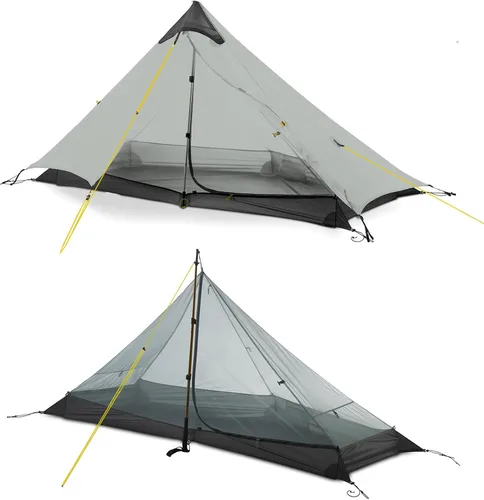 Vista 13 de LANSHAN Tienda de Campaña Ultraligera de 3 Temporadas para Mochilero para 1 Persona o 2 Personas Camping, Trekking, Kayak, Escalada, Senderismo