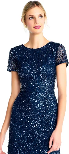 Vista 4 de Adrianna Papell - Vestido de manga corta con lentejuelas para mujer