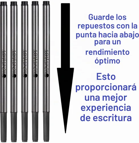Vista 4 de Pen Savings Monteverde Soft Roll - Paquete combinado, repuestos para bolígrafos con tapa Montblanc, 5 unidades, punta media, M23, punta roscada