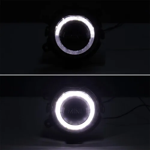 Vista 3 de Luz antiniebla para parachoques delantero derecho del pasajero, DRL, xenón, blanco, lente transparente compatible con BMW Mini F54 Clubman F55 5