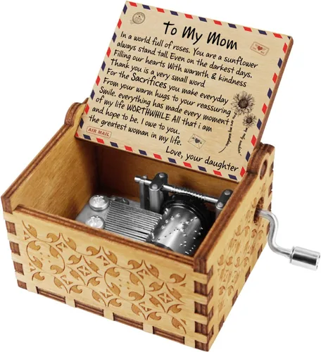 Vista 14 de Kenon To My Daughter - Caja de música vintage con sobre grabado, regalo perfecto para cumpleaños de Navidad de parte de papá