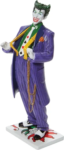Vista 2 de Enesco DC Comics Couture de Force the Joker Standing on Playing Card Figurilla, 8.9 pulgadas, multicolor