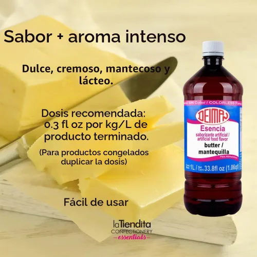 Vista 2 de Deiman Esencia de mantequilla aromatizante artificial para alimentos (33.8 fl oz)