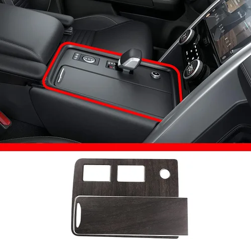Vista 8 de YIWANG LHD para Land Rover Discovery 5 2021-2022 ABS Panel de engranajes de control central del coche decorativo Marcos Cubiertas etiqueta engomada