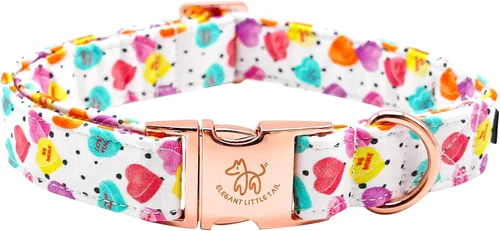 Vista 46 de Elegant little tail Collar para perro de Pascua, collar de perro con estampado de huevos de conejo, collar para mascotas, collar rosa para perros