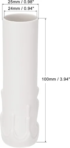 Vista 2 de uxcell Fundas de plástico para candelabros E14, 0.984 x 3.937 in, color blanco, paquete de 9
