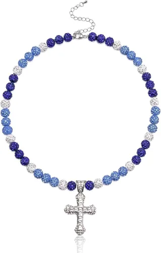 Vista 23 de Collar de béisbol – Collar de colección de hielo con cuentas de arcilla brillante con purpurina para hombres y niños, regalos geniales