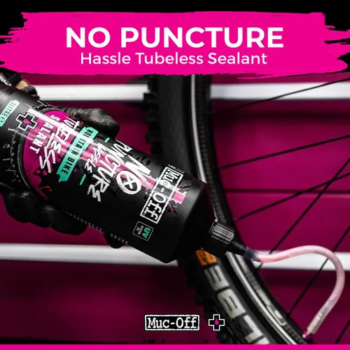 Vista 5 de Muc-Off Sellador sin cámara sin complicaciones de pinchazos, 1 litro, sellador avanzado para neumáticos de bicicleta con tinte trazador UV que sella