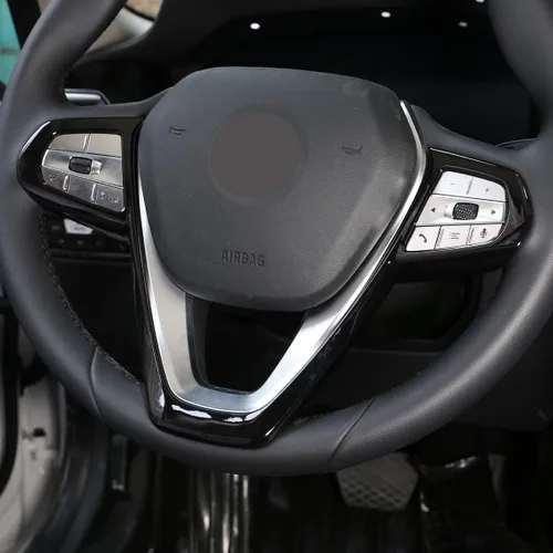 Vista 2 de Cubierta del marco del volante de automóvil ABS para BMW Serie 3 Serie 5 Serie 7 Serie 6 GT X3 X5 X7 G01 G05 G07 G20 G30 G11 Luxury 2019-2020 Negro