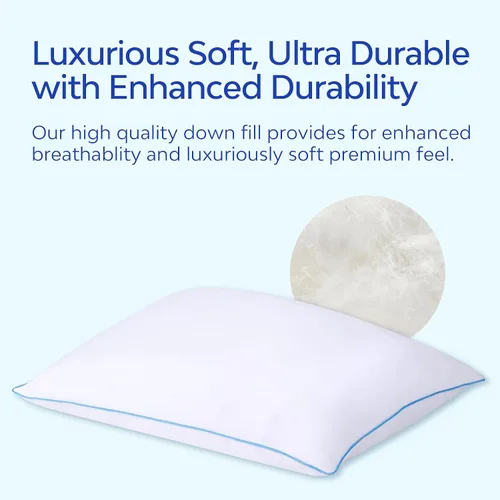 Vista 3 de Mediflow Elite - Almohada de agua de plumón, 90% de relleno de plumón, almohada ajustable para aliviar el dolor de cuello para dormir de lado
