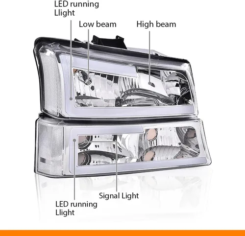 Vista 4 de G-PLUS Conjunto de faros LED, compatibles con Chevy Avalanche Silverado 1500 2500 3500 y HD 2003, 2004, 2005, 2006, faros delanteros