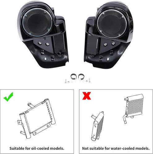Vista 7 de XMT-MOTO Carenado inferior ventilado negro brillante con caja de altavoz de 16.5 cm para Harley Touring Road King FLHR Road Glide FLTRX Street Glide