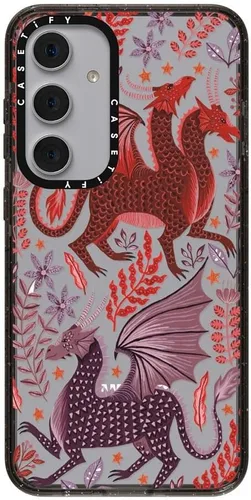 Vista 11 de CASETiFY Funda de impacto para Galaxy S22+ - Adhesivo Aries Moross, color negro transparente