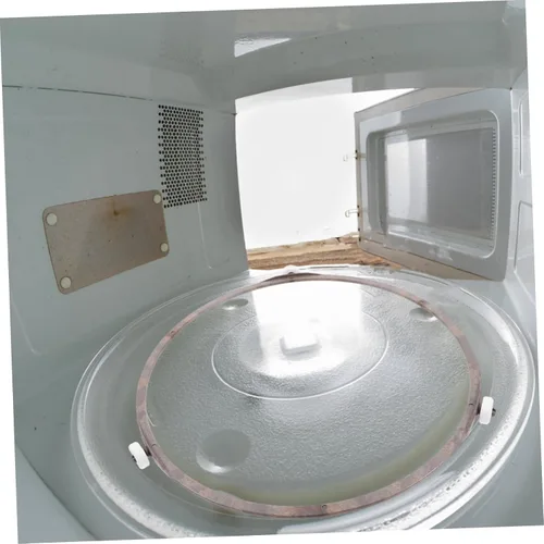Vista 3 de Soporte para plato giratorio de microondas, rodillos de placa giratoria de vidrio, compatible con la mayoría de microondas, soporte de plástico