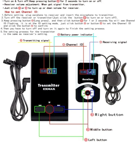Vista 8 de EXMAX Sistema de transmisión de audio de voz ATG-100T 195MHz para presentaciones de conferencias de traducción de iglesia