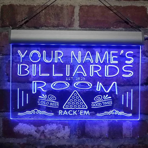 Vista 2 de ADVPRO Letrero de neón LED de un solo color personalizado con temática de billar, sala de billar, 12 x 8.5 pulgadas, st4s32-pj1-tm-b