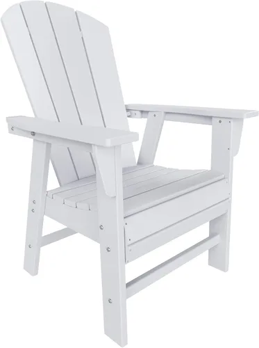 Vista 14 de HDPE Laguna Adirondack - Silla de comedor casual para patio, color negro