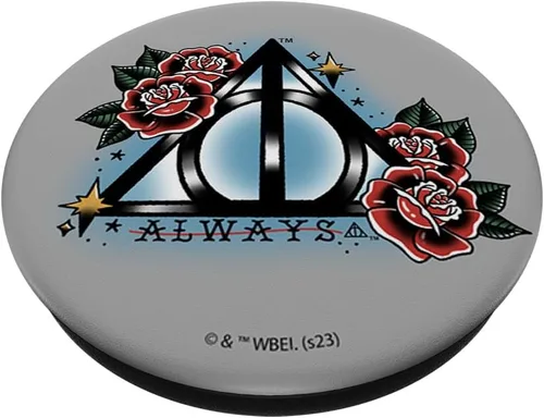 Vista 2 de Harry Potter Always Deathly Hallows Símbolo floral Retrato PopSockets intercambiables PopGrip
