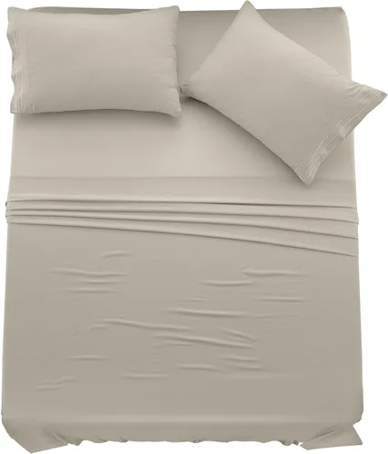 Vista 126 de LUX Décor - Juego de sábanas Twin de microfibra ultrasuave de 3 piezas con sábana encimera, sábana bajera de 16 pulgadas de profundidad y funda