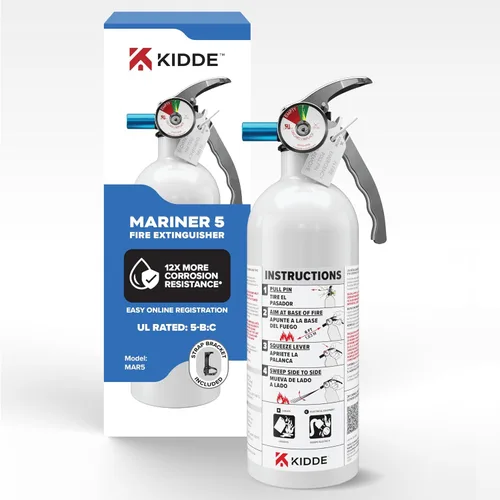Vista 15 de Kidde Extintor de Incendios para Barcos, de Un Solo Uso 10BC Coast Guard Approved Marine Extinguisher for Small Flammable Liquids/Gases and