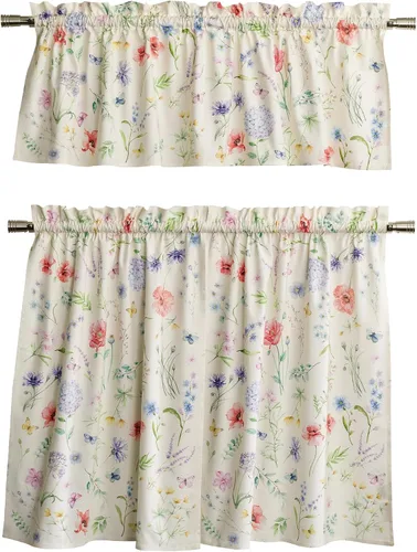 Vista 62 de Maison d' Hermine Juego de cortinas de cocina para ventanas, juego de cortinas de cocina 100% algodón, cenefas para el hogar [2 niveles