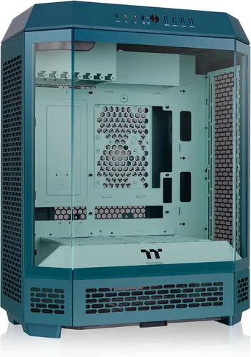 Vista 21 de Thermaltake Carcasa ATX Tower 600 negra de media torre; 3 paneles de vidrio templado; soporte de placa base de conector oculto; ranuras PCI-e