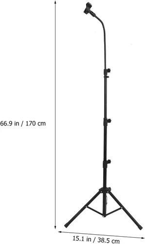 Vista 2 de Luxshiny Soporte de micrófono de trípode ajustable con bolsa de transporte, soporte de micrófono de suelo estable y portátil para cantar rendimiento