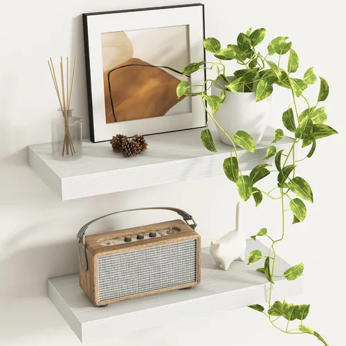 Vista 12 de Fun Memories Estantes flotantes – Estante de pared de 9.3 pulgadas de profundidad para decoración y almacenamiento – Estantería de exhibición