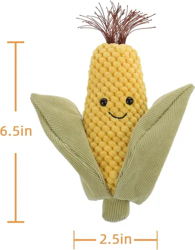 Vista 7 de Apricot Lamb Juguetes de comida, peluche de maíz fresco, suave, perfecto para niños
