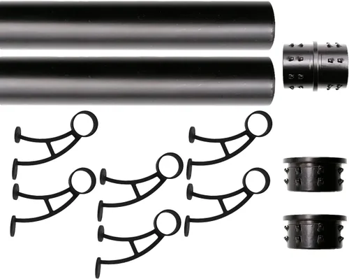 Vista 13 de Kit de riel de pie de montaje en barra sólida, tubo de acero inoxidable negro mate con conector interno, soporte de riel de pie de montaje en barra
