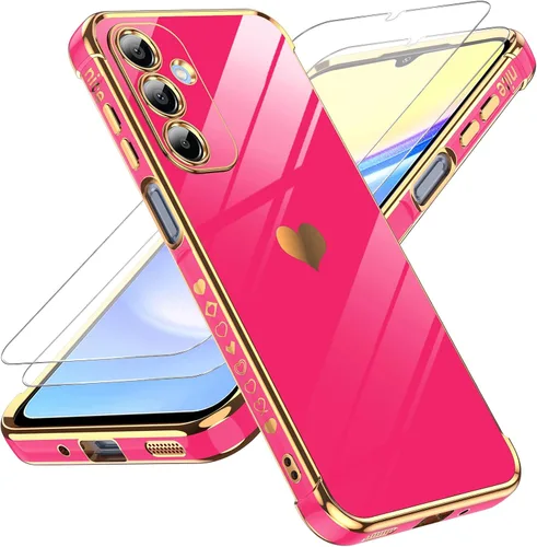 Vista 40 de LeYi Funda para Motorola-G 2025: Love Heart Plating Luxury, Negro