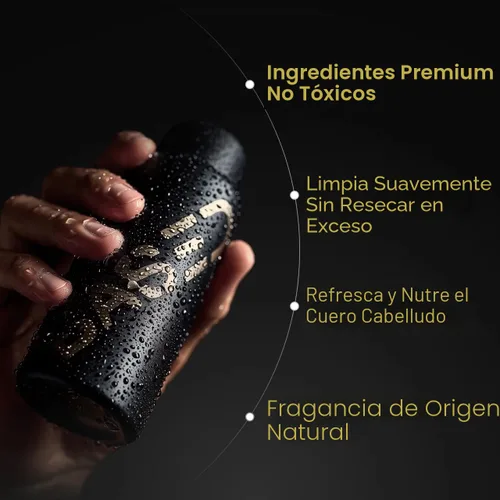 Vista 2 de BASED Champú rejuvenecedor con aloe vera, aceite de menta y aceite de coco, champú limpiador para hombres, sin sulfatos, parabenos o ftalatos