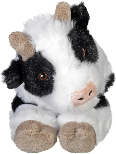 Vista 2 de Wild Republic Ecokins Mini vaca, animal de peluche, 8 pulgadas, regalo para niños, juguete de peluche, hecho de botellas de agua recicladas hiladas