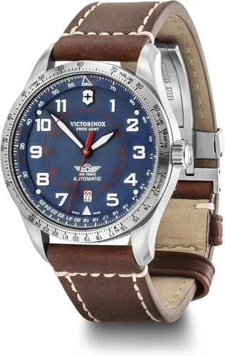 Vista 2 de Victorinox Airboss Mecha - Correa de piel marrón con esfera azul