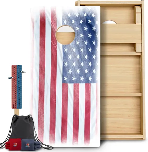 Vista 131 de CornholeGamesUSA Pro - Juego de tablas de Cornhole Fabricado en Estados Unidos Abedul báltico 3/4 Sin rebote Patas triples gruesas Dos 1