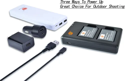 Vista 3 de DSTE NB-6L NB-6LH Cargador de batería dual rápido con cable micro USB compatible con Canon CB-2LY y PowerShot SX530 HS, S95, SX610 HS, SX280 HS