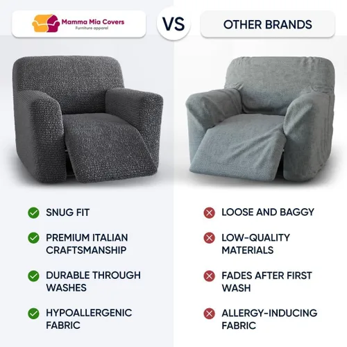 Vista 3 de PAULATO BY GA.I.CO. Funda para sillón, sofá, desmontable, para muebles, elástica, de doble vista, hecha en Italia, colección Mille Righe Borgoña