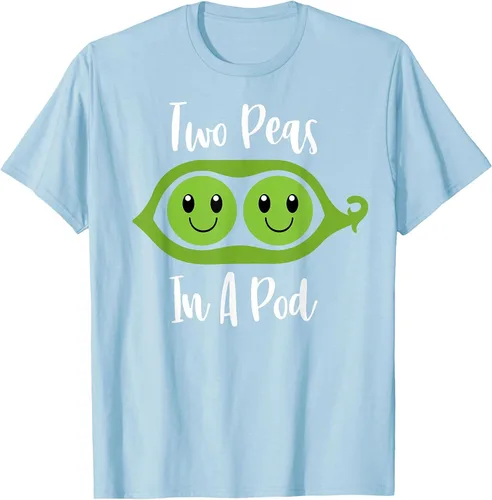 Vista 13 de Two Peas in A Pod Couples Matching Best Friend Cute Veg T-Shirt Baby Blue