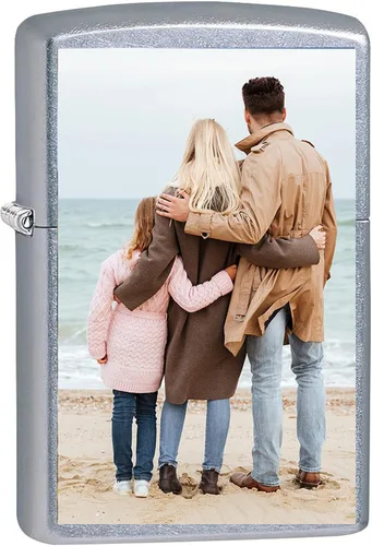 Vista 4 de Zippo Personaliza tu imagen, foto o logotipo con impresión UV de Zippo para padrinos de boda, grabado en la parte posterior, regalo de Navidad