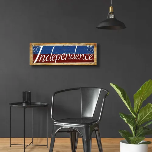 Vista 6 de Epic Art 'Independence' por Ed Wargo, arte de pared de vidrio acrílico, 36"x12