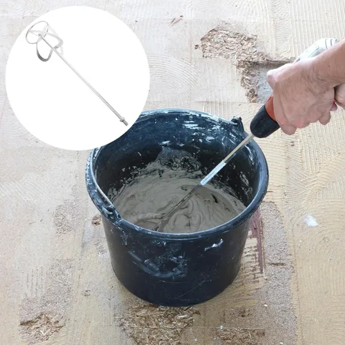 Vista 2 de POPETPOP Mezclador de pintura para taladro, mezclador de cemento, agitador de pintura para taladro, palillos de agitación, mezclador de barro