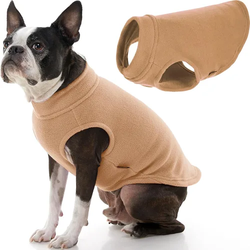 Vista 39 de Gooby - Chaleco de Vellón Elástico, Chaleco de Vellón Tipo Pullover Chaqueta Suéter para Perros, Azul Argyle, Extra Pequeño