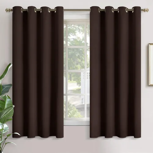 Vista 57 de YoungsTex - Cortinas blackout cortas, aislamiento térmico, ojales, oscurecen la habitación, privacidad, para cámper, sótano, cocina y baño, 2 Gris