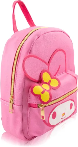 Vista 2 de Fast Forward Sanrio My Melody - Mochila para mujer, hombre, unisex, bonita mochila de piel sintética de 10 pulgadas My Melody Bag y accesorios