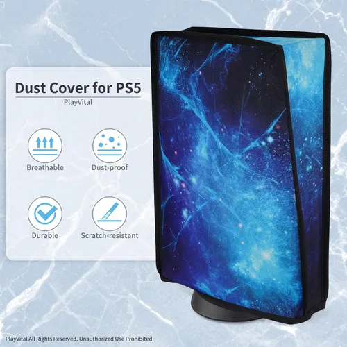 Vista 3 de PlayVital Dust Cover for ps5, Anti Scratch Waterproof Cover Sleeve for ps5 Console Digital Edition & Disc Edition