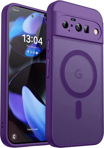 Vista 27 de CANSHN Funda magnética para Google Pixel 9 Pro XL (6.8 pulgadas), mejorada [protección completa de la cámara] [compatible con Magsafe]