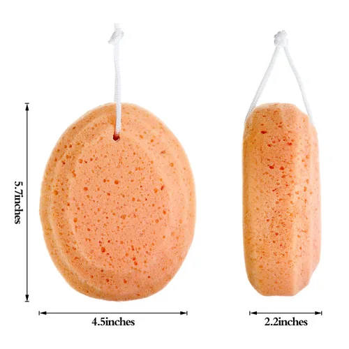 Vista 2 de Esponja corporal de baño suave de 4 piezas exfoliante para suministro de baño